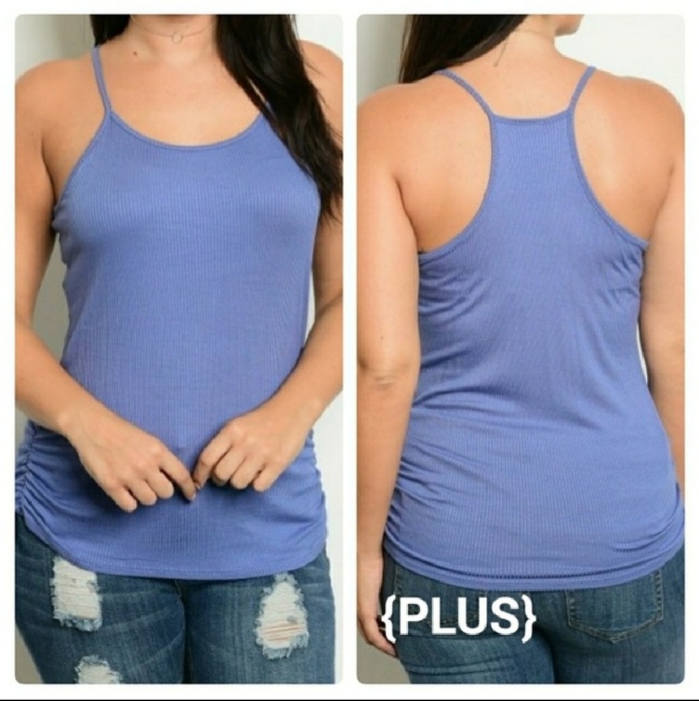 [Last 1!] CLOSET CLOSING Blue Ribbed Cami Blouse